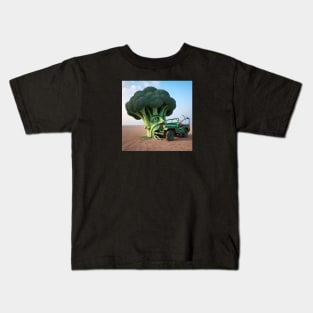 Broccoli eating a Jeep -  Salvador Dali Style Kids T-Shirt